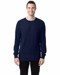 Langärmeliges Unisex-T-Shirt mit Garment-Dyed-Verfahren Marine