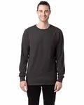 Langärmeliges Unisex-T-Shirt mit Garment-Dyed-Verfahren Neue Eisenbahnlinie