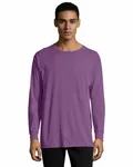 Langärmeliges Unisex-T-Shirt mit Garment-Dyed-Verfahren Lila Plm Raisn