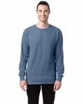 Langärmeliges Unisex-T-Shirt mit Garment-Dyed-Verfahren Salzwasser