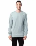 Langärmeliges Unisex-T-Shirt mit Garment-Dyed-Verfahren Beruhigendes Blau