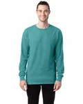 Langärmeliges Unisex-T-Shirt mit Garment-Dyed-Verfahren Spanisches Moos