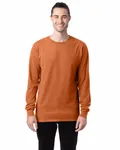 Langärmeliges Unisex-T-Shirt mit Garment-Dyed-Verfahren Texas Orange