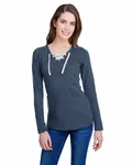 Maglietta da donna a manica lunga in jersey fine con laccetti VINTAGE NVY