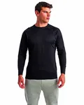 T-shirt technique unisexe à manches longues avec panneaux NOIR