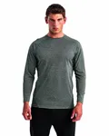 T-shirt technique unisexe à manches longues avec panneaux MELANGE NOIR