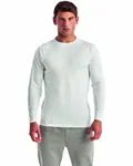 T-shirt technique unisexe à manches longues avec panneaux BLANC