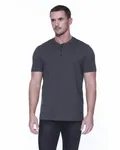Men's CVC Henley T-Shirt Charcoal Heather