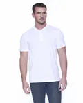 Men's CVC Henley T-Shirt WHITE