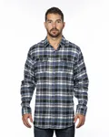 Herren-Hemd aus kariertem Flanell Blau