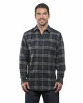 Herren-Hemd aus kariertem Flanell Marine
