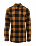 Herren-Hemd aus kariertem Flanell TOBACCO