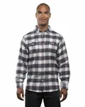 Herren-Hemd aus kariertem Flanell WEISS