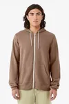 Bella + Canvas Unisex Sponge Fleece Full-Zip Hooded Sweatshirt Heather Deep Teal