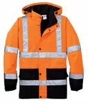 CornerStone - Parka impermeabile ANSI 107 Classe 3. CSJ24 Arancione di sicurezza/nero