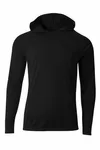 A4 Cooling Performance Long Sleeve Hooded Tee A4N3409 BLACK