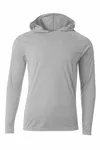 A4 Cooling Performance Long Sleeve Hooded Tee A4N3409 SILVER