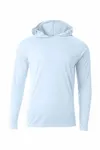 A4 Cooling Performance Long Sleeve Hooded Tee A4N3409 Pastel Blue