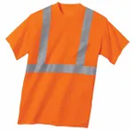 CornerStone - ANSI 107 Class 2 Safety T-Shirt. CS401 Safety Orange/ Reflective