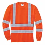 CornerStone - Maglietta catarifrangente a maniche lunghe ANSI 107 Classe 3. CS409 ARANCIONE DI SICUREZZA