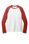 Allmade Unisex Tri-Blend Manica Lunga Colorblock Raglan AL6009 Rosso acceso/Bianco brillante