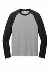 Allmade Unisex Tri-Blend Manica Lunga Colorblock Raglan AL6009 Nero profondo/Grigio alluminio