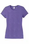 District Women's Perfect Tri Tee. DM130L Purple Frost