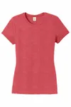 District Women's Perfect Tri Tee. DM130L Red Frost