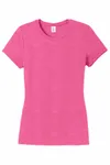 District Women's Perfect Tri Tee. DM130L Fuchsia Frost