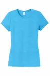 District Women's Perfect Tri Tee. DM130L Turquoise Frost