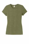 District Women's Perfect Tri Tee. DM130L Military Green Frost