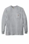 Carhartt Workwear Pocket Long Sleeve T-Shirt. CTK126 Heather Grey