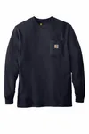 Carhartt Workwear Pocket Long Sleeve T-Shirt. CTK126 Navy