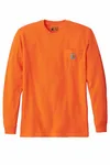 Carhartt Workwear Pocket Long Sleeve T-Shirt. CTK126 Brite Orange