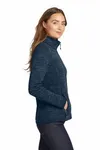 Eddie Bauer Damen Pullover Fleece Full-Zip. EB251 Flussblau Marineblau Heather