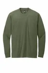 District Perfect Blend CVC Long Sleeve Tee DT109 Heathered Olive