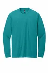 District Perfect Blend CVC Long Sleeve Tee DT109 Heathered Teal