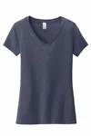 T-shirt Very Important de District pour femmes, col en V. DT6503 Marine chiné