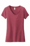 T-shirt Very Important de District pour femmes, col en V. DT6503 Cardinal chiné