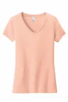 T-shirt Very Important de District pour femmes, col en V. DT6503 Pêche poussiéreuse