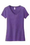 T-shirt Very Important de District pour femmes, col en V. DT6503 Pourpre chiné