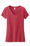 T-shirt Very Important de District pour femmes, col en V. DT6503 Rouge chiné