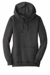 District Women's Lightweight Fleece Hoodie. DM493 Schwarz beheizt