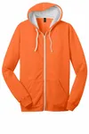 District The Concert Fleece Full-Zip Hoodie. DT800 Neon Orange