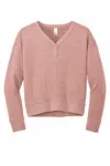 District Women's Perfect Tri Fleece V-Neck Sweatshirt DT1312 Blush Frost