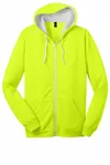 District The Concert Fleece Full-Zip Hoodie. DT800 Neon Yellow