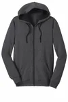 District The Concert Fleece Full-Zip Hoodie. DT800 Heathered Charcoal