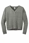 District Women's Perfect Tri Fleece V-Neck Sweatshirt DT1312 Fusain chiné