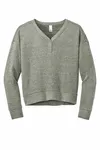 District Women's Perfect Tri Fleece V-Neck Sweatshirt DT1312 GRIS FROST