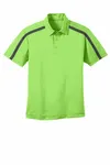 Polo Port Authority Silk Touch Performance Colorblock Stripe. K547 Lime/Grigio acciaio